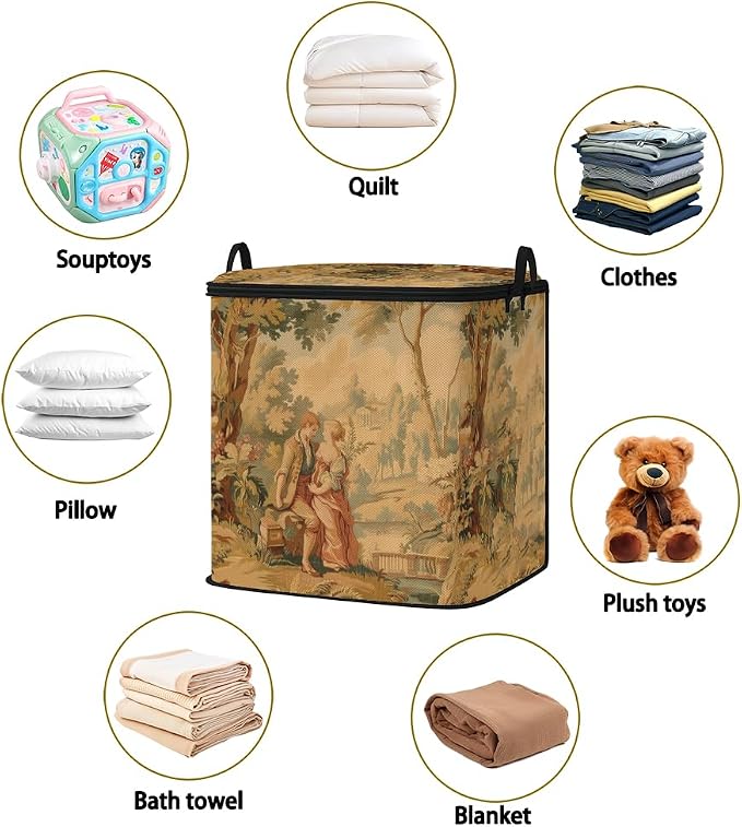 2pcs blanket storage bag for under bed,closet organizers 95L | clothing sweater sheet bedding comforter duvet quilt pillow toy storage bags with lids,dorm room essentials for containers