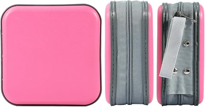 CD Case, 40 Capacity CD DVD Case Wallet Holder Portable Disc VCD Heavy Duty Binder Storage Organizer (Pink)