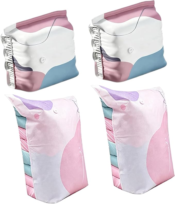 3D Vacuum Compression Storage Bags, Zipper Seal Space Saving Organizer for Clothes, Bedding, Closet & Moving