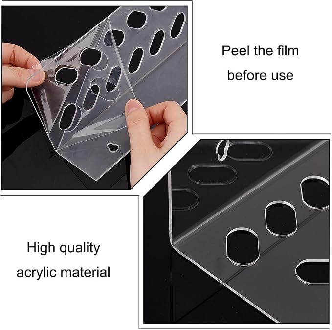 AHANDMAKER 2Pcs Clear Acrylic Wall Mounted Scissors Shear Holder Rack | Salon Shear Holder, Hairdressing Combs Organizer for Groomers, Barber Shop Office Home, Scissor Tool Hangers