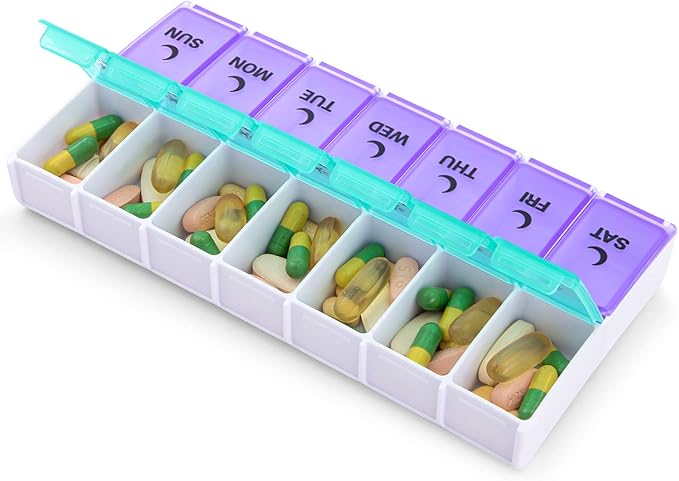 DANYING Large Pill Organizer 2 Times a Day, Weekly Pill Box 2 Per Day, AM PM Pill Case, Pill Container 7 Day, Vitamin Case Twice a Day