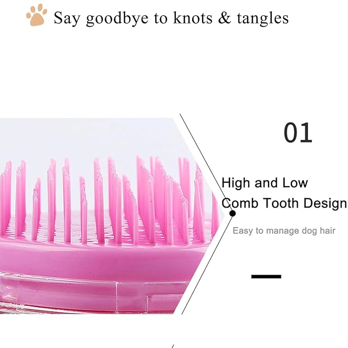 Soft Dog Brush for Small Dogs | Gentle Puppy Brush for Yorkies, Shih Tzus, Maltipoos & Maltese | Pet Hair Removal Brush with Soft Bristles | Dog Brush for Shedding (Blue Peach）