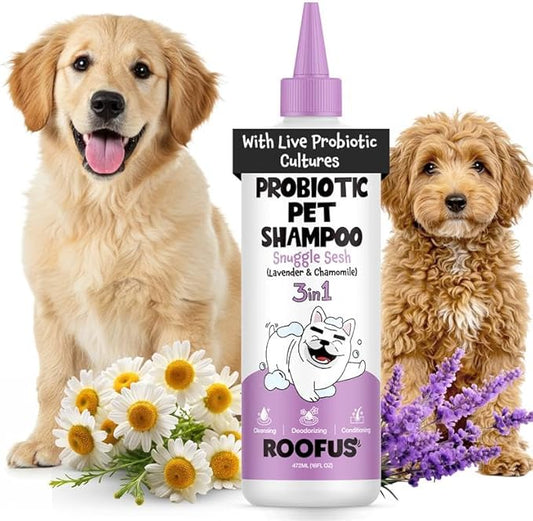 Probiotic Dog Shampoo & Conditioner for Smelly Dogs, Snuggle Sesh Lavender Dog Shampoo for Itchy Skin Relief, Hypoallergenic Pet Shampoo for Conditioner, Moisturizing & Itching.
