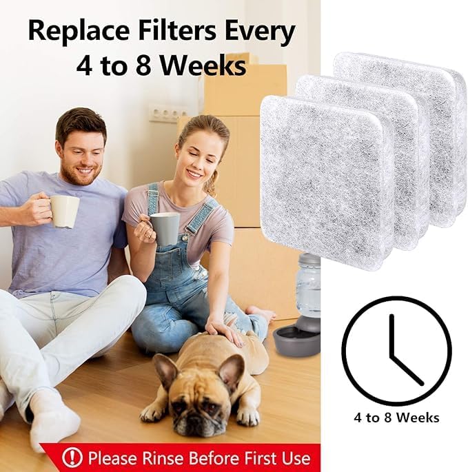 20pack Dog Water Filter Replacement，Dog Water Bowl Dispenser Compatible With Petmate Replendish Mason Automatic Gravity Waterer Bowls，Pet Filters for Water Fountain