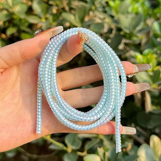 Cable Protector Animal Proof Wire Repair, Cord Protector for Pets Headphone Saver Spiral Cable Wrap Strain Relief, Cord Sleeve for Phone Cable USB Date Cable (Cyan)