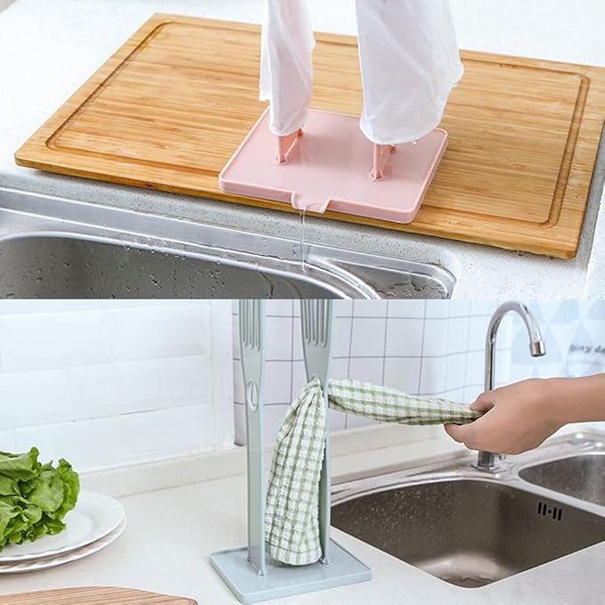 2 Pack Household Gloves Holder Rack Organizer Household Cleaning Glove Drying Rack for Rubber Kitchen Dishwashing Gloves Reusable Pet Grooming Brush with Long Sleeve Waterproof Glove