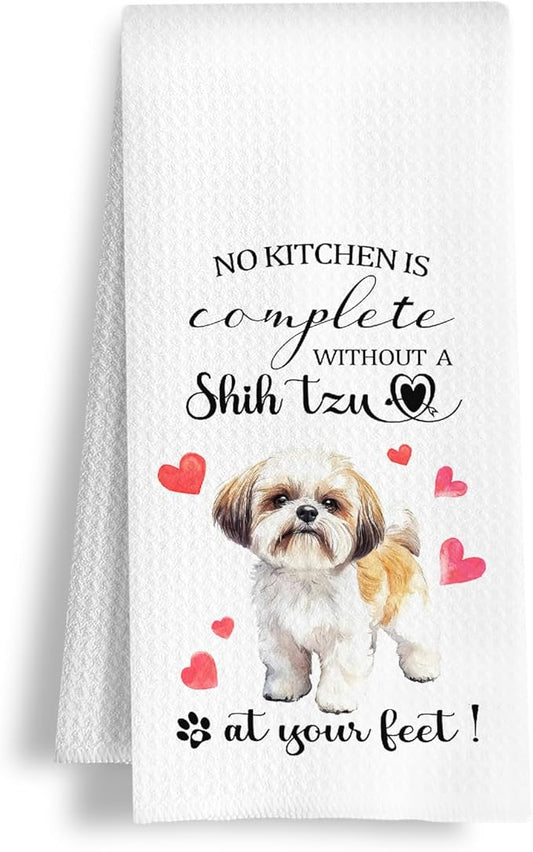 Shih Tzu Gifts Kitchen Towels, Gifts for Shih Tzu Lovers Dish Tea Towels, Dog Lover Owner Gift for Women Men Decorative Hand Towel for Kitchen, 16x24 Inch