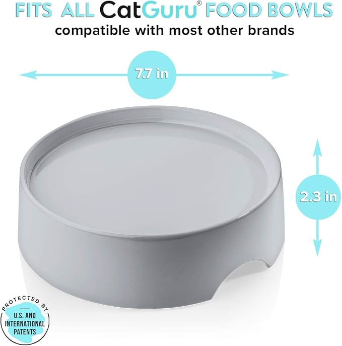 CatGuru Food Table for Cat Bowls, Elevated Feeding Station for Cat Food Bowl, Raised Stand for Pet Food and Water Bowls, Pet Feeder for Indoor Cats, Stress Free Stand for Pet Dishes or Plates (Grey)