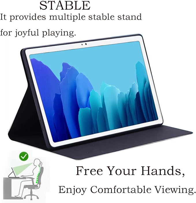 for Samsung Galaxy Tab A 8.4 Tablet Case SM-T307,Premium Leather Folio Stand Auto Wake/Sleep,Multiple Viewing Stand,Purple Smoking Skulls