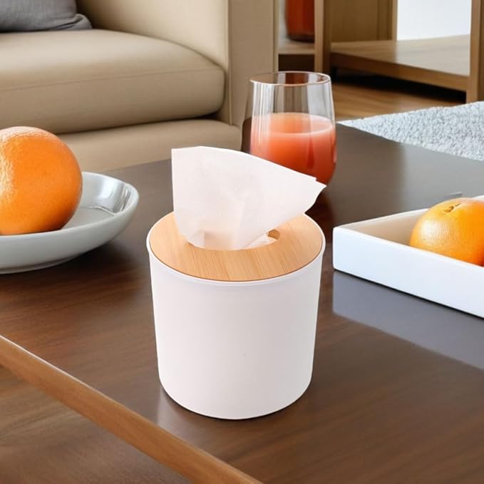 3pcs Tissue Box Cover with Detachable Lid for Home | Pet Container, Stable Countertop Organizer, White Finish, Living Rooms and Vanity Dresser, Portable Use