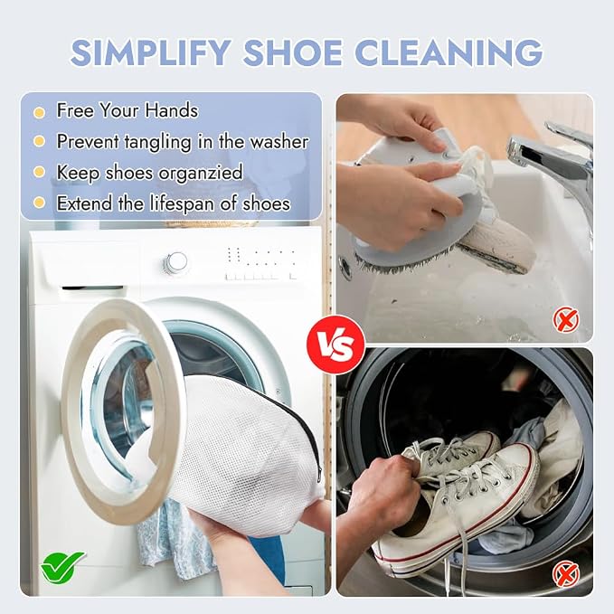 Tenn Well 3Pcs Mesh Laundry Bags For Shoes Sneakers Fits Size 12 | Mesh bags for trainers, tennis shoes, slippers, washing machine safe