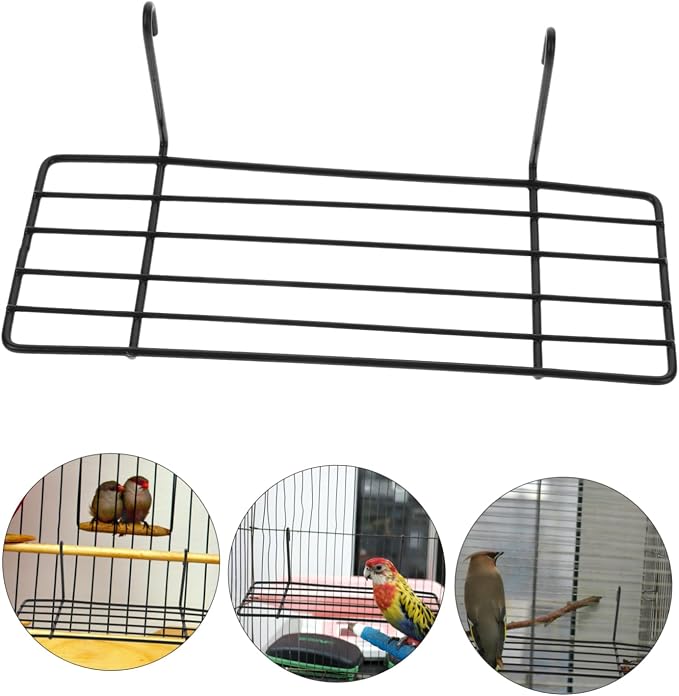 Hemobllo 3pcs Iron Frame Shelf for Pet Parrots Hanging Perch Stand Easy Wall Installation Multi-functional Display for Plants and Bird Accessories Black