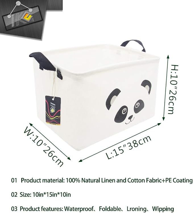 Rectangle Panda Storage Basket, Collapsible Storage Box,Gift Basket,Room Decor(PANDA)