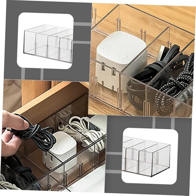 1pc Desktop Cable Organizer Box Usb Cable Storage for Home Office and Jewelry Made of Pet Material Lightweight and Portable for Tidying Cords and Items