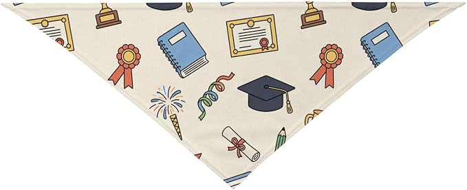 Teacher's Pet Dog Bandana,Funny Bandana Gift,Photo Prop Accessories for Dog Lovers Owner Gift,Triangle Reversible Fall Scarf, Adjustable (Light Yellow)