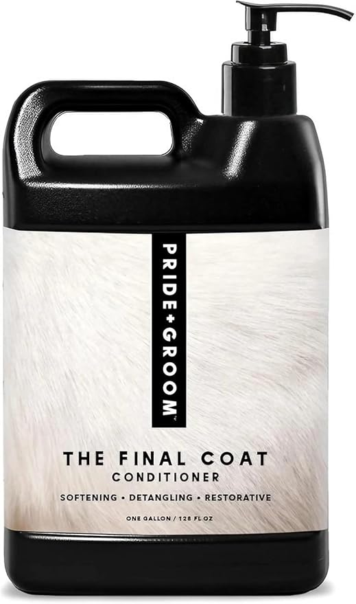 Pride and Groom The Final Coat | Grooming Conditioner that Extends The Life of a Groom | Tearless All Natural Ingredients that Untangle, Nourish, and Add Shine for All Dogs – 128oz