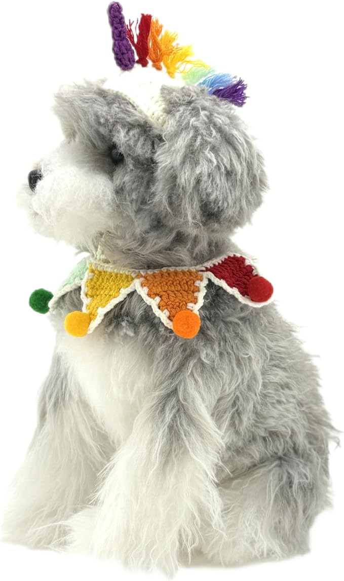 Cat Costume,Unicorn Dog Costume,Handmade Knitted Rainbow Dog Outfit,Cat Birthday Clothes,Pet Cloth for Cats and Small to Medium Dogs, Party, Holiday, Daily Wear & Photos