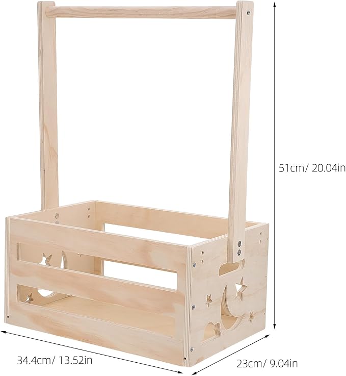 Dog Clothes Closet: Wooden Pet Wardrobe with Hanging Rod and Storage Bin - Cute Garment Organizer Crate Box for Puppy Clothes Toys and Accessories, 20x13.5x9