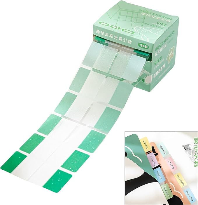 120Count Clear Colorful Page Label Markers Adhesive Notes Writable PET Label for Marking Labeling File Organizers