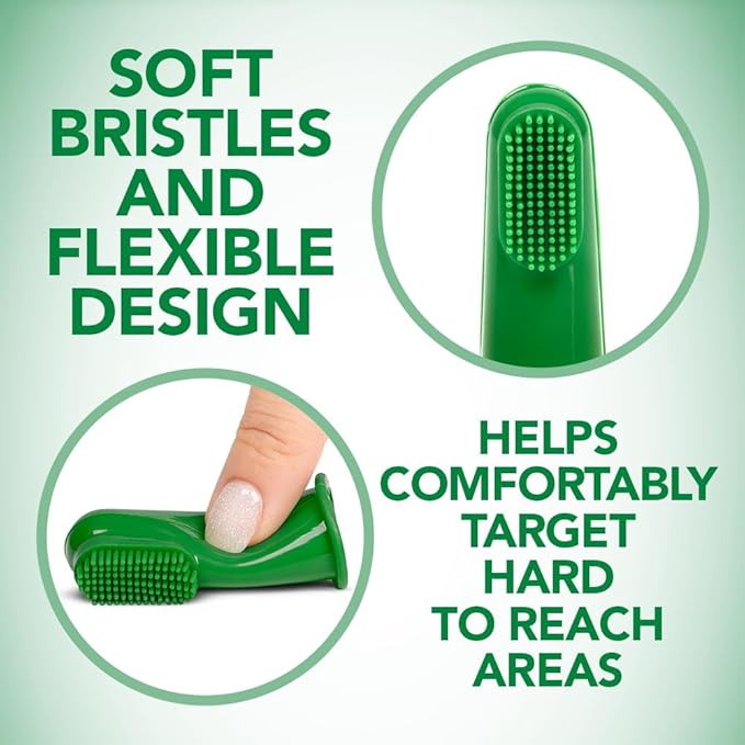 Vet’s Best Dog Toothbrush - Easy Teeth Cleaning for Dog Dental Care, Perfect for Dogs and Cats - Comes With 10 Soft Finger Brushes Per Pack