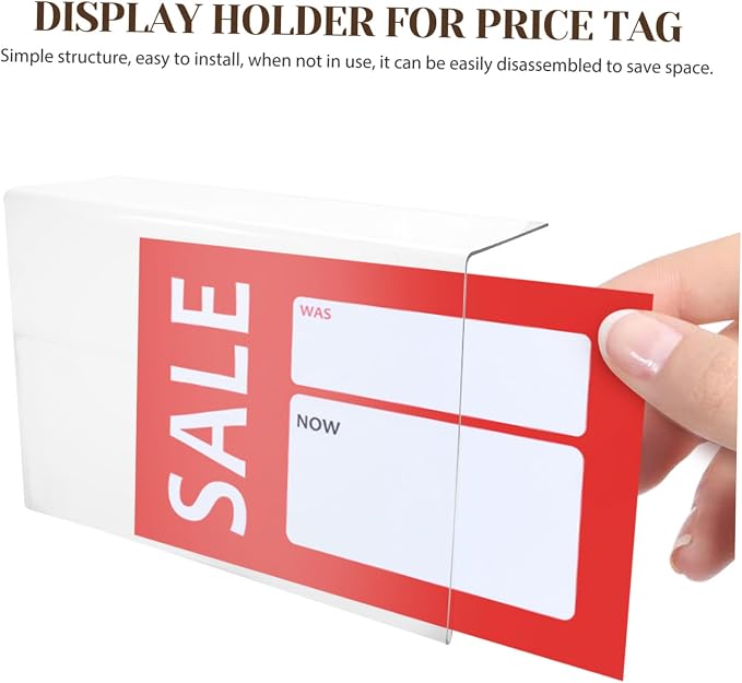 4pcs Supermarket Price Label Holder Display Stand Wire Shelf Label Holder Merchandise Sign Stable Sign Stand