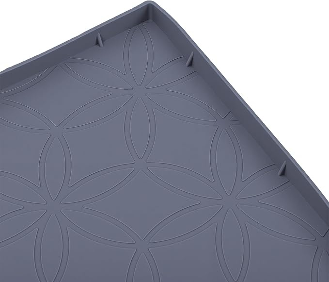 GOWENIC Silicone Under Sink Mat Drip Tray Kitchen Bathroom Cabinet Protector Leak Proof Large 22x34 Inch Multipurpose Organizer Pad for Cleaning Supplies and Pet Bowls