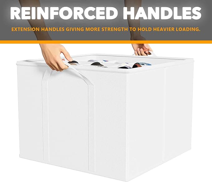 SpaceAid Shoe Organizer for Closet, 2 Pack Foldable Shoe Storage Containers Baskets Boxes Bins w/Adjustable Dividers, Fits 16-32 Pairs, White