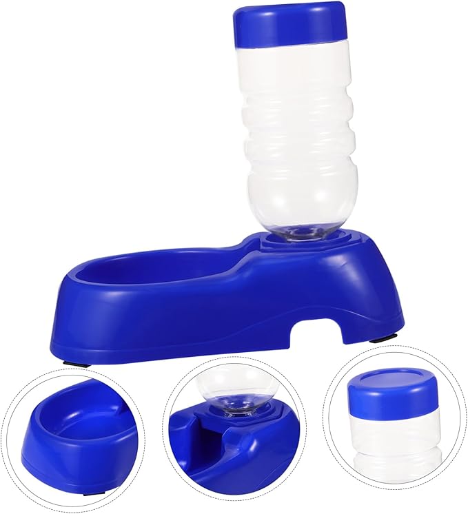 balacoo Dog Waterer Pet Food Feeder and Water Water Dispenser Bowl Gravity Water Bowl for Dogs Cats (Blue)