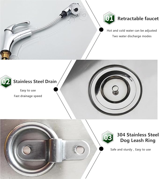 Stainless Steel Professional Pet Dog Grooming Bath Tub,Large Dog Bathtub Dog Bathing Station for Home,Pet Washing Station Sink Shower,Small Dog Washing Station,Sliding Door,100cm/40in
