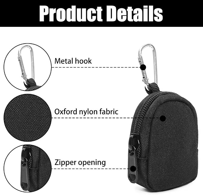 MiOYOOW Dog Treat Bag, Mini Pet Training Snack Bag EDC Coin Purse for Dog Treats Whistles Keys Headphones (3.3 * 2.6 * 1.0")