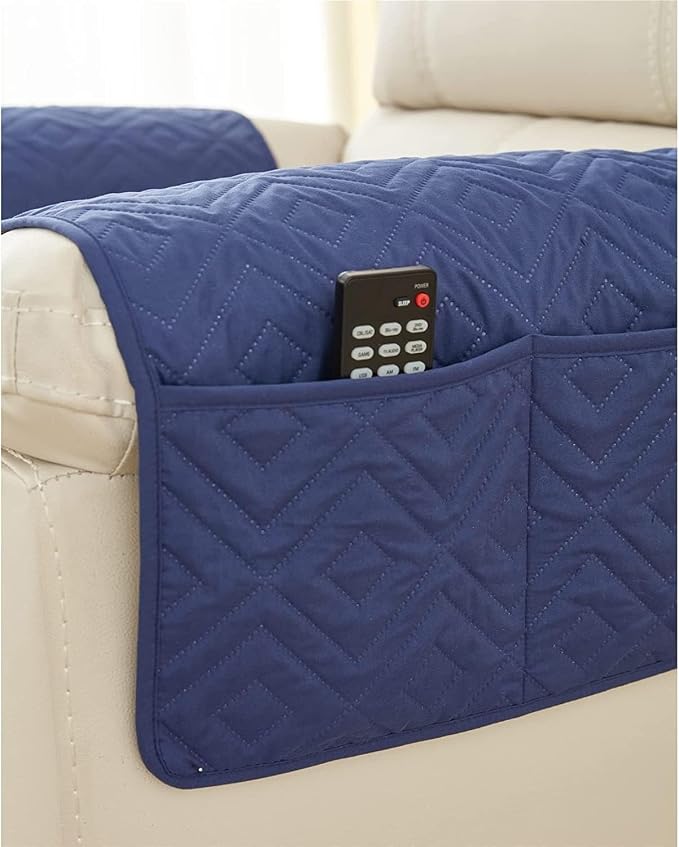 XMAYODS 3 Pcs Recliner Covers Sherpa Arm Covers for Recliner Chair with Storage Pockets Headrest Cover for Recliner Chair Armchair Slipcovers for Sofa Recliner Protector (Color : #7)