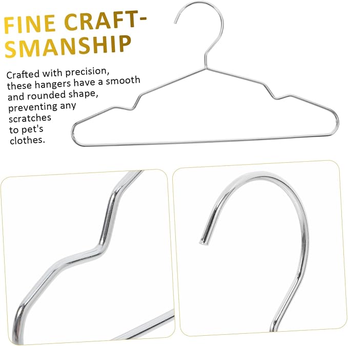 Cabilock Miniature Steel Pet Hangers for Dogs and Cats 10 Pack Closet Organizers for Dry and Store Pet Apparel
