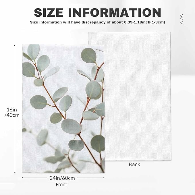 Eucalyptus Branches Kitchen Towels Watercolor Green Eucalyptus Soft and Super Absorbent Dish Towels 2 Pack 16 X 24 Inches