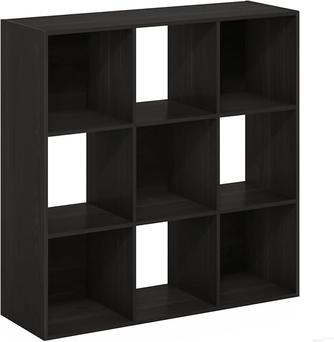 Furinno PELLI Closet Organizers and Storage, 9-Cube Closet Organizer, Open Shelf Closet Storage, for Wardrobe, Bedroom, Living Room, Espresso