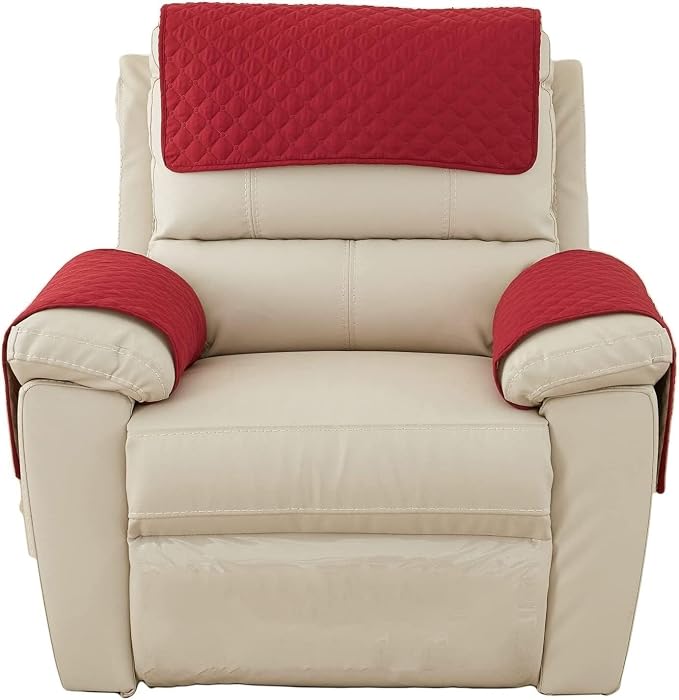 XMAYODS 3 Pcs Recliner Covers Sherpa Arm Covers for Recliner Chair with Storage Pockets Headrest Cover for Recliner Chair Armchair Slipcovers for Sofa Recliner Protector (Color : #9)