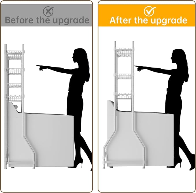 Golpart Laundry Organizer Shelves Over the Washer and Dryer Storage Shelf | Heavy Duty Laundry Room Organization Clothes Drying Rack Adjustable Height Wire Shelving and Wire Basket with Hanger Rod