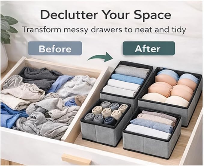 Heavy Duty Shelf Divider Drawer Organizer -Multi-Porpose Storage for Clothes, Accessories, Bells & Sockseavy