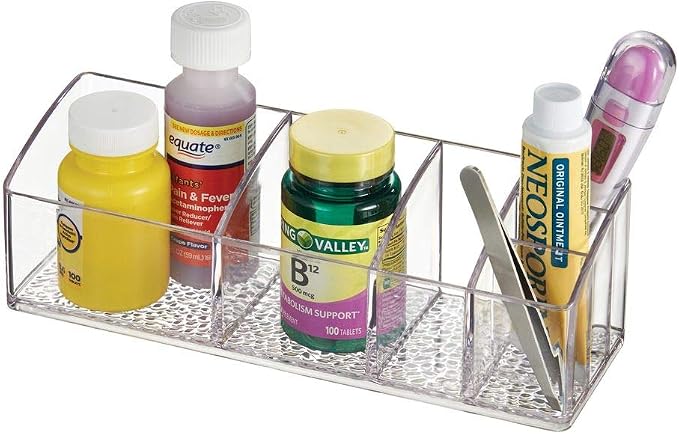 iDesign Medicine Cabinet Organizer - Clear Plastic Bathroom Storage for Vitamins, Makeup, or Toiletries
