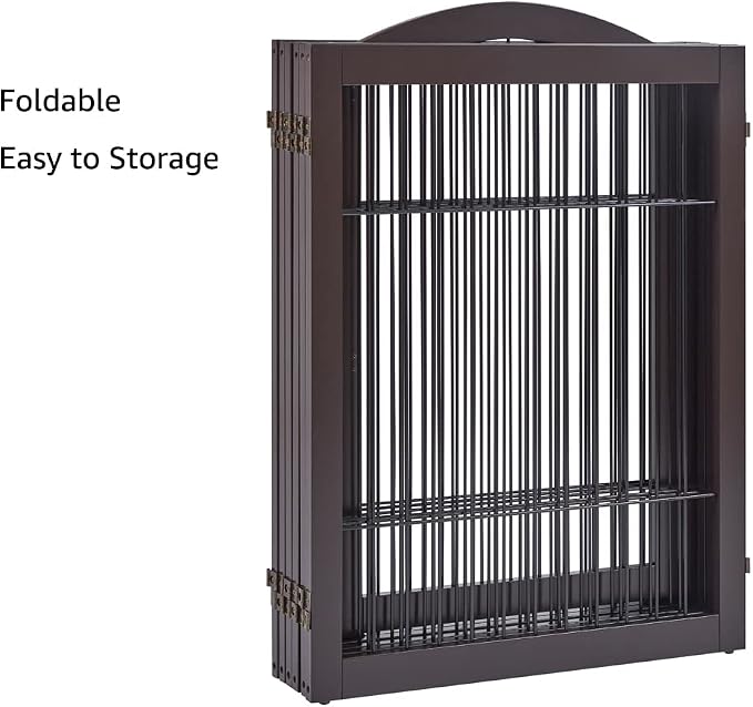 unipaws 144" Extra Wide Dog Gate and Pet Playpen with Walk Through Door