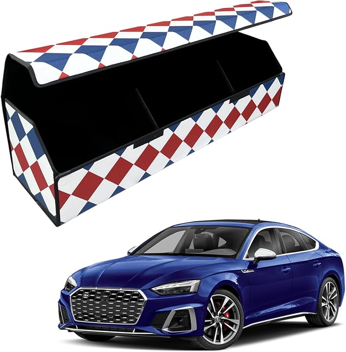 Car Trunk Organizer for For Audi S5 - Custom Fit,Easy Installation，Large Space Outdoor Trunk Organizer with Leather,Hook and Loop Fastener,4-Layer Cover,For Audi S5 2018-2025
