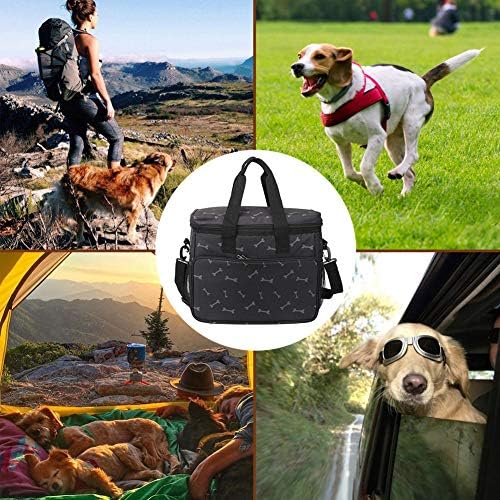 Multifunctional Pet Travel Bag, Large Capacity Dog and Cat Travel Organizer Kit with Food Bags and Partition Board, Portable Storage Bag for Outdoor Trips