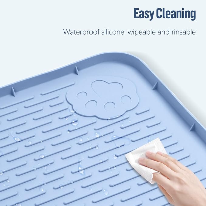Pee Pad Holder for Dogs 50''x35'' Silicone Puppy Pee Pad Tray, Blue | Extra Large Dog Potty Tray Leak-Proof, High Edge, No Spill Training Pads for Floor Protection, No Pee Pads