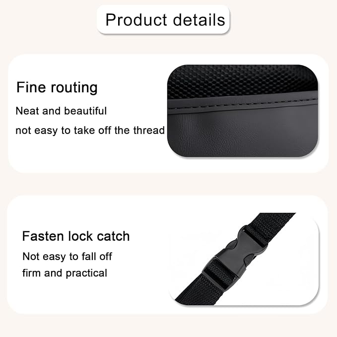 Upgraded Car Mesh Bag Elastic Seat Back Mesh Bag With Paper Towel and Handbag Bracket and Back Seat Storage Bag for Children Pets and Travel Necessities. (black)