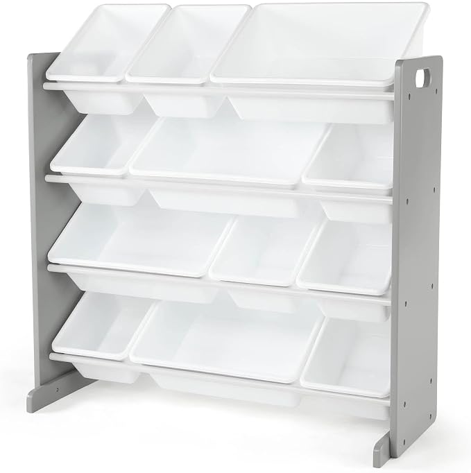 Humble Crew Kids Toy Organizer with 12 Bins, 4 Tier Storage for Playroom