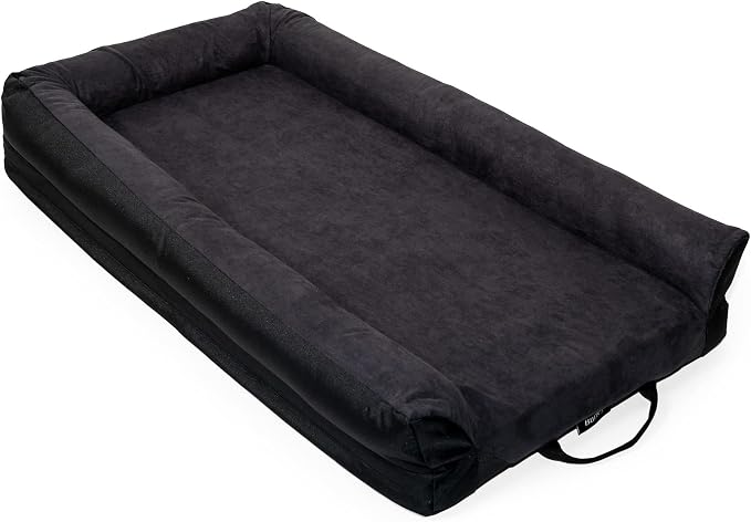 Burley Design Pet Bed, XL, Slate Gray top, Black Sides & Bottom