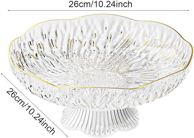 Pedestal Bowl Decoration Tray Luxury Footed Fruit Basket Display Stand for Table Centerpiece Anniversary Kitchen Countertop, F White
