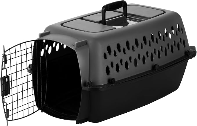 Petmate Pet Porter Dog Kennel 23in, Dark Gray and Black, Pets up to 15lbs | Made in USA