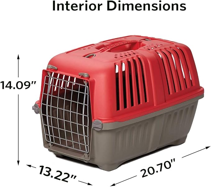 MidWest Spree Travel Carrier, 24-Inch, Small Pet Crate, Blue | Hard-Sided Pet Carrier, Steel Door, Ventilated Design, Locking Tabs, Easy Assembly