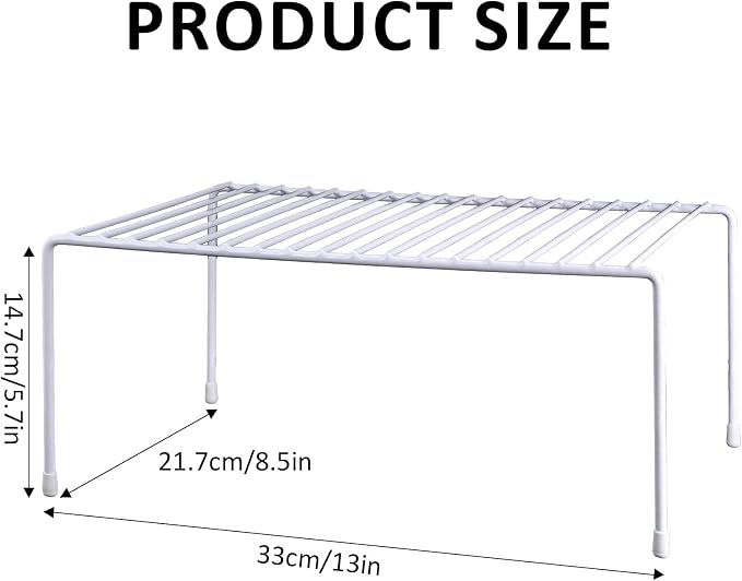 6-Pack Medium (13x8.5inch) Kitchen Organizer Rack, Kitchen Shelves for Spice Organization for Cabinet, Pantry Organizers and Storage, Spice Rack, Desk Organizer, White