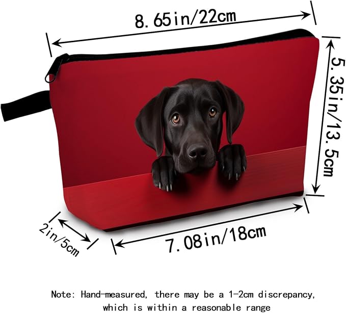Black Labrador Makeup Bag for Women Travel Cosmetic Organizer Bag Teacher Appreciation Gifts Small Zipper Toiletry Bag Dog Gifts for Dog Lovers